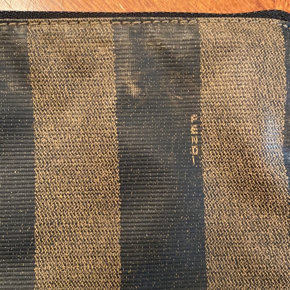 Vintage Fendi Pouch Brown Canvas Clutch - Picture 6 of 10